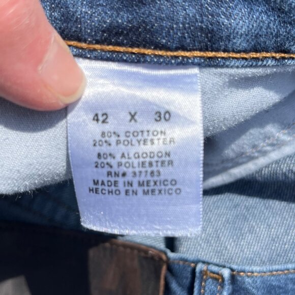 Perry Ellis Mens‎ Straight Leg Jeans Blue Denim Cotton Poly Size 42 x 30 - Picture 3 of 7